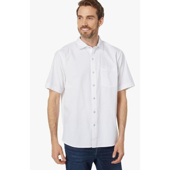 TOMMY BAHAMA Men's Nova Wave Short Sleeve Shirt Small White Button Down NWT - Picture 1 of 11